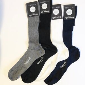 Set of 4 pair Pantherella Socks Sz M (8.5-11) Danvers Black Grey White Navy NWT